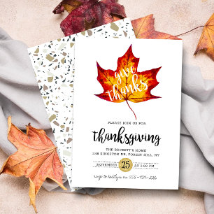 "Ge-tack" Modern Löv-Thanksgivingen hösten Inbjudningar
