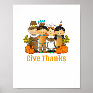 Ge Tack Pilgrim indisk Pumpkin-Thanksgiving Poster