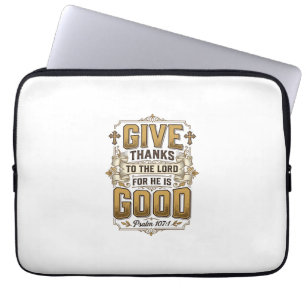 Ge tack Psalm 107 Vintage kristen skjorta Laptop Fodral