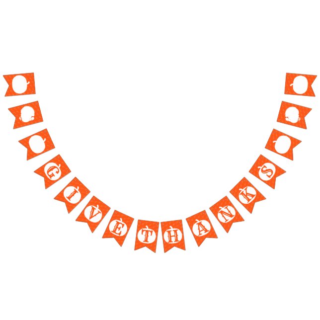 Ge Tack Pumpkin Orange Patterned Thanksgiving Vimplar (Alla)