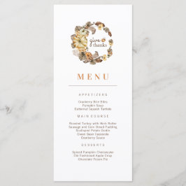 Ge Tack Pumpkin WAN Thanksgiving Menu (meny) Meny