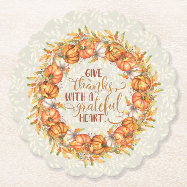 Ge Tack, Pumpkin Wandan Underlägg Papper (Framsida)