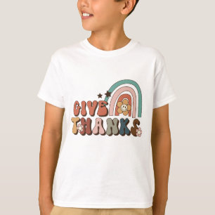 Ge Tack Retro Rainbow Thanksgiving T-Shirt