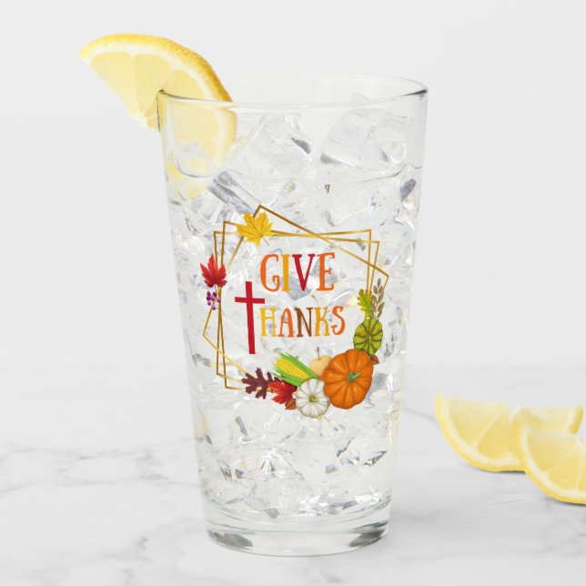 Ge Tack, Thanksgiving, höstpumpa för offertfall Glaskopp (Framsida Ice)