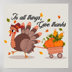ge tack Thanksgiving kalkon Poster