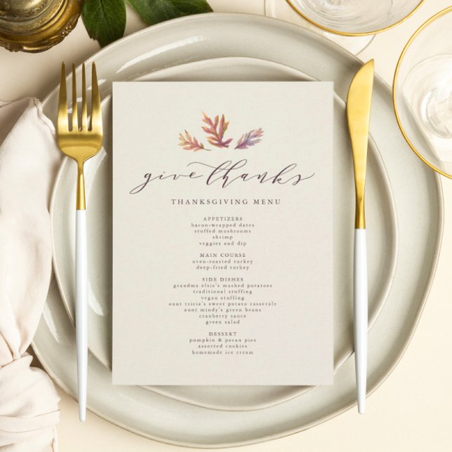 Ge tack Thanksgiving-menyn Meny (Skapare uppladdad)