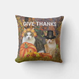 Ge Tack Thanksgiving Pilgrim Cats Kudde