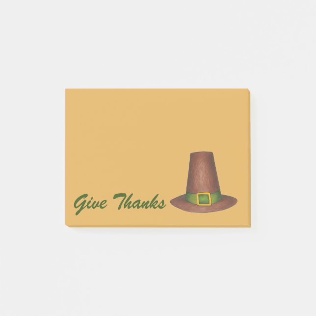 Ge Tack Thanksgiving Pilgrim Puritan Hat Gift Post-it Block (Framsida)