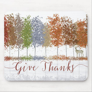Ge Tack Thanksgiving Träd och Lone Hjort Musmatta