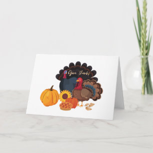 Ge Tack, Thanksgiving Turkiet och Pumpkins Kort