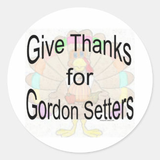Ge Tack till Gordon Setters Sticker Runt Klistermärke