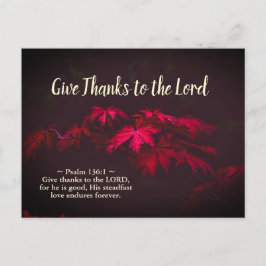 Ge Tack till Herren, inspiration Bible Verse Vykort