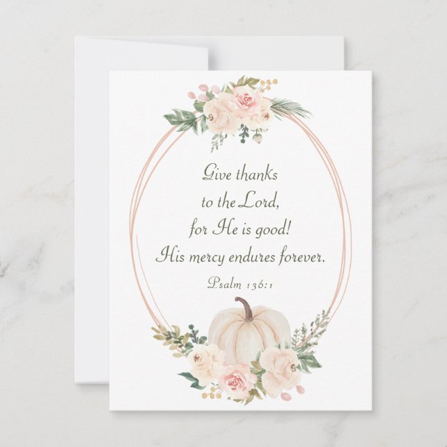 Ge Tack till Lord Bible Thanksgiving Flat Kort (Framsida)