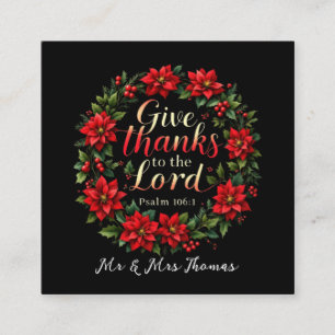Ge Tack till Lord Embrace Gratitude & Faith Fyrkantigt Visitkort