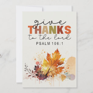 Ge Tack till Lord Thanksgiving Bible Flat Julkort