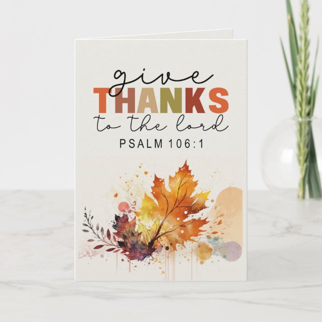 Ge Tack till Lord Thanksgiving Bible Verse Kort (Framsida)