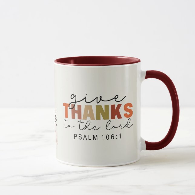 Ge Tack till Lord Thanksgiving Bible Verse Mugg (Höger)