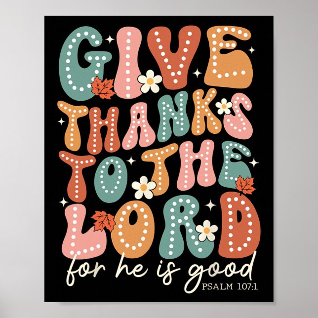 Ge tack till Lord Thanksgiving Bible Verse S Poster (Framsidan)
