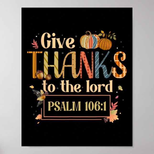 Ge tack till Lord Thanksgiving Bible Verse S Poster (Framsidan)