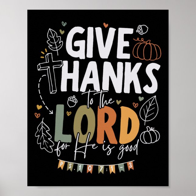Ge tack till Lord Thanksgiving Fall Christia Poster (Framsidan)