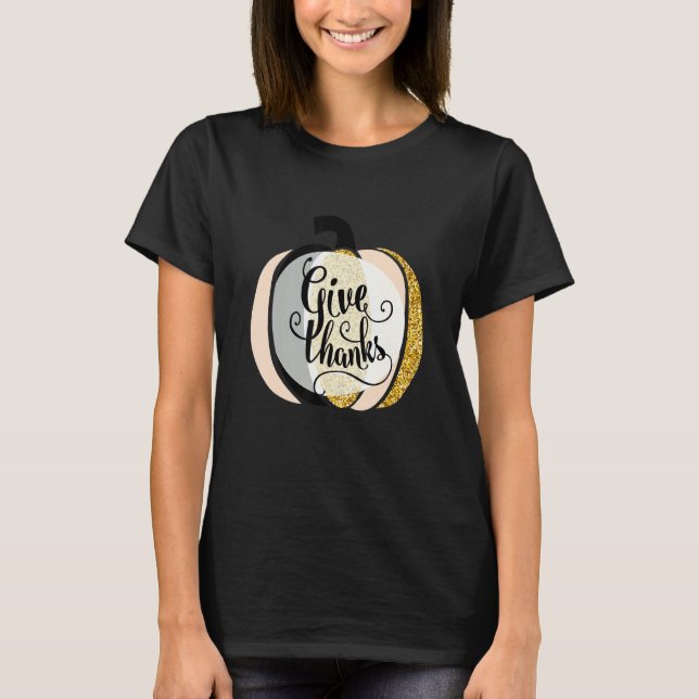 Ge tack till Pumpkin Många Färg T Shirt (Framsida)