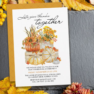 Ge Tack tillsammans med Pumpkin Thanksgiving Midda Inbjudningar