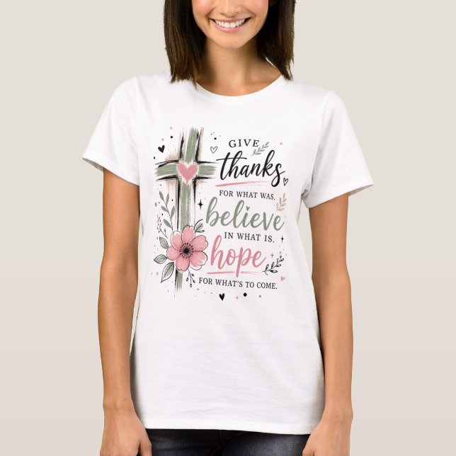 Ge tack Tro Hopp T-shirt (Framsida)