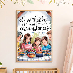 Ge tack vare Christian Nursery Wall Art-utskrift Poster