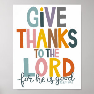 Ge tack vare Herren är han Bra Jesus Fall än Poster