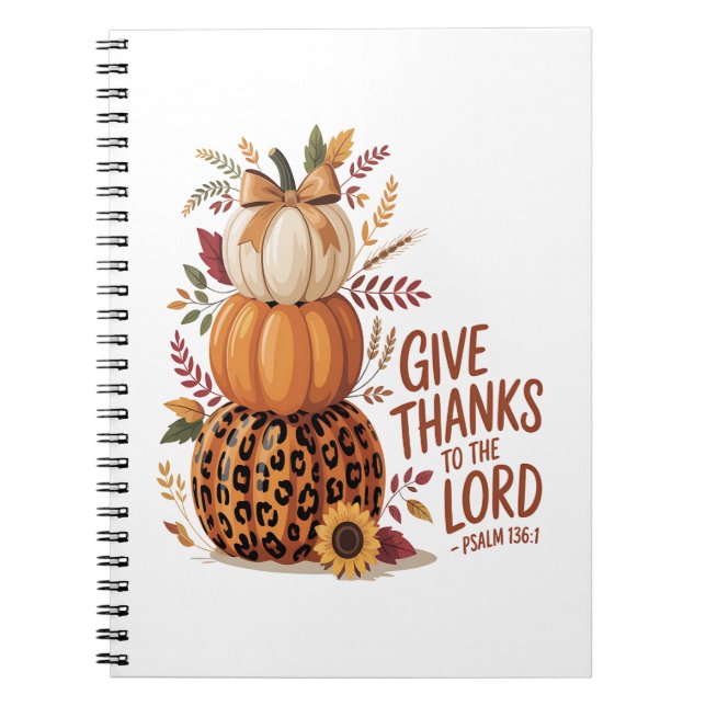 Ge tack vare Herren, fall Pumpkin Anteckningsbok (Framsidan)