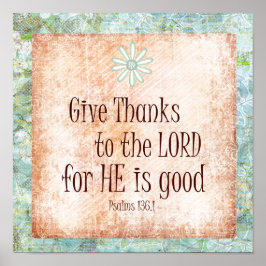 Ge tack vare Lord Bible Verse Poster