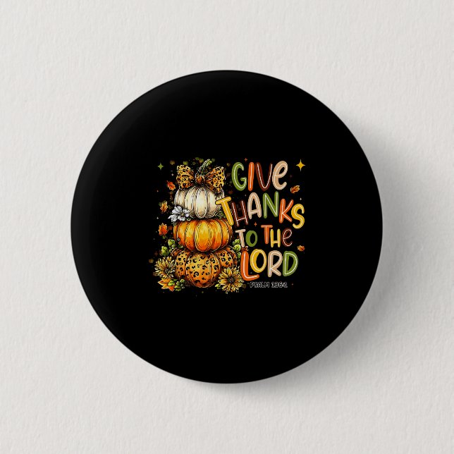 Ge tack vare Lord Fall Pumpkin-Thanksgivingen Knapp (Framsida)