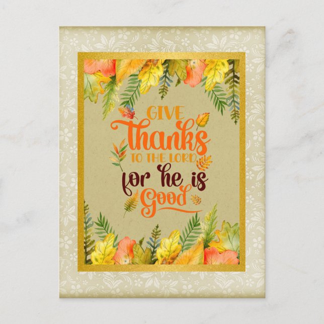 Ge tack vare LORD, för han är Bra Helg Vykort (Framsida)