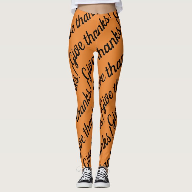Ge tack vare mönster-Thanksgivingen Leggings (Framsida)