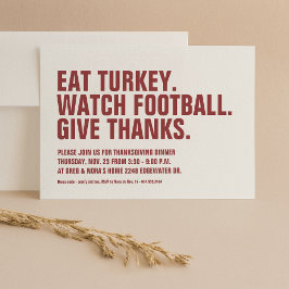 Ge tack vare roligt, enkel modern maronThanksgivin Inbjudningar