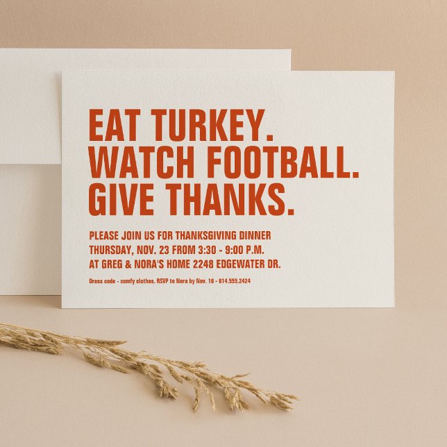 Ge tack vare roligt, enkel Thanksgiving för modern Inbjudningar (Skapare uppladdad)