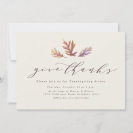 Ge tack vare Thanksgivingen löv elegant Inbjudningar