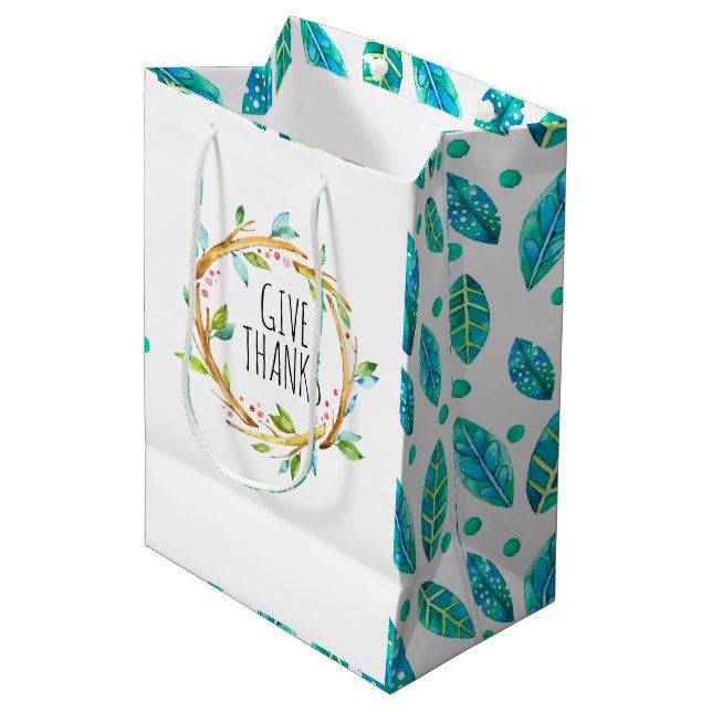 Ge tack vare typografi, rustik krans (Framsidan Vinklad)