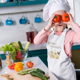 Ge - tack, vattenfärgspumpkin barnförkläde