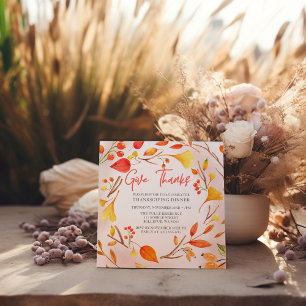 Ge Tack, veckodag för höstblomman Thanksgiving Inbjudningar