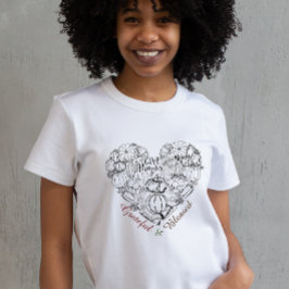 Ge Tack Vegetables Heart-Thanksgivingen vit T Shirt