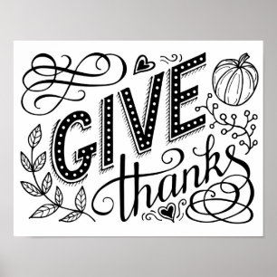 Ge tackar för att ha skrivit ett citat. Thanksgivi Poster