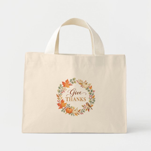 Ge Tacks Vattenfärg Höst Totebag Mini Tygkasse (Framsidan)