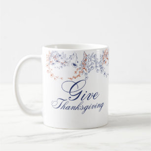Ge tacksamhets blomstergrafik konst kaffemugg