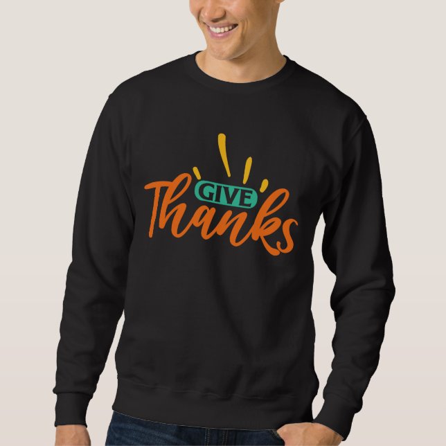 GE THANKS THANKSGIVING LÅNG ÄRMAD TRÖJA (Framsida)