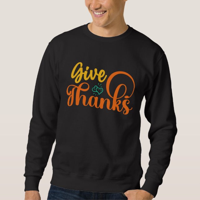 GE THANKS THANKSGIVING LÅNG ÄRMAD TRÖJA (Framsida)