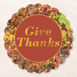 Ge Thanksgiving Blommigt Löv  Underlägg Papper