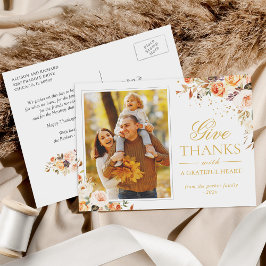 Ge Thanksgiving Foto på Blommigten Guld hösten  Vykort