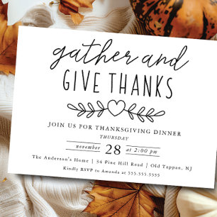 Ge Thanksgiving - middag Inbjudningar