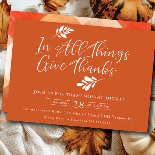 Ge Thanksgiving - middag Inbjudningar